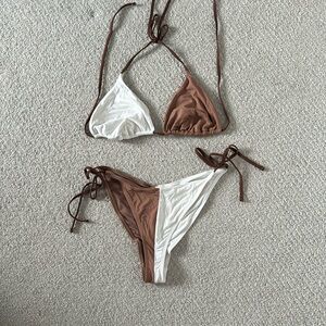 PacSun Brown and White Bikini